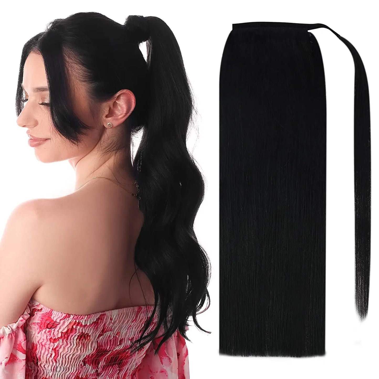 Black Clip-in Wrap Ponytail - 365 Hair Co.