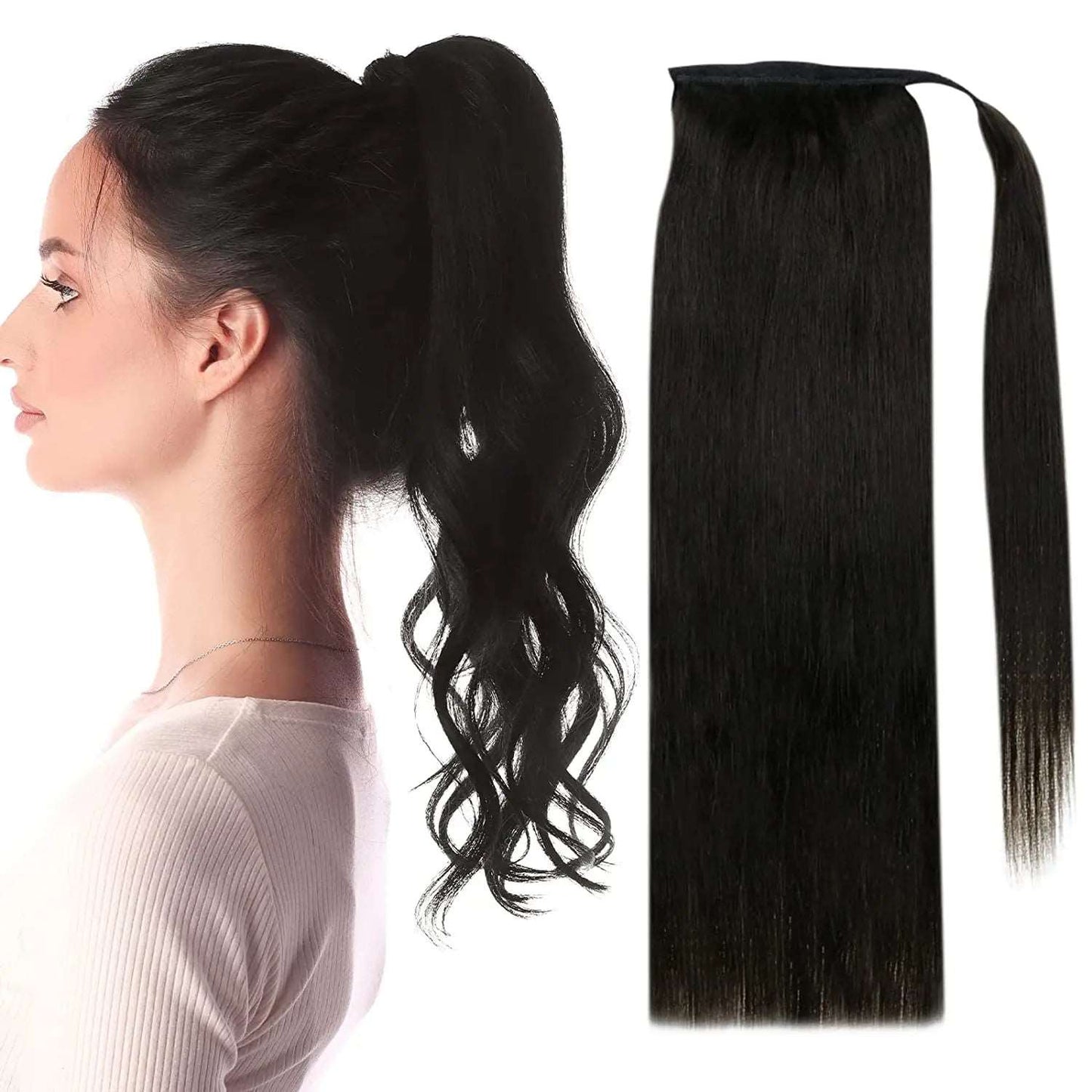 Black Clip-in Wrap Ponytail - 365 Hair Co.