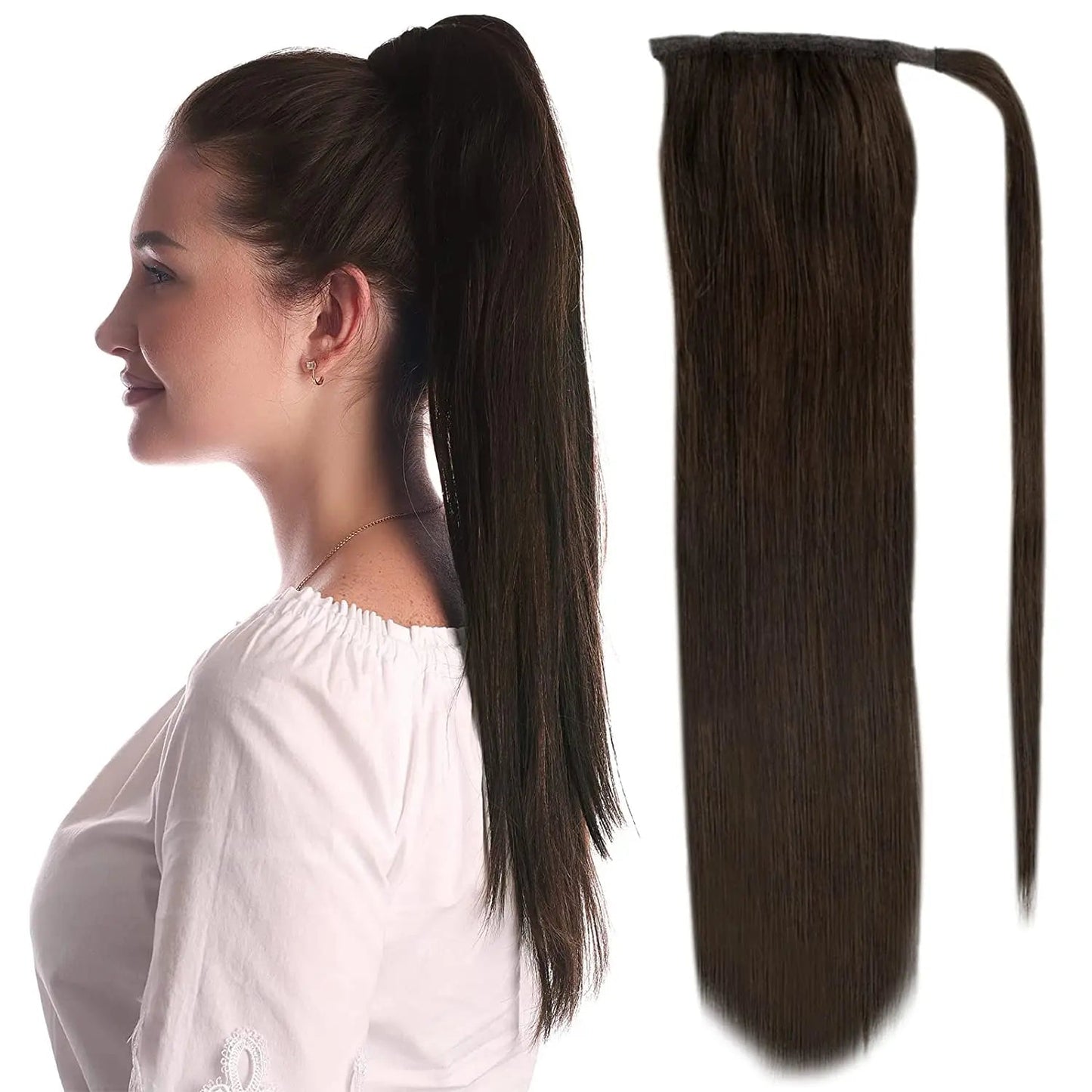 Brown Clip-in Wrap Ponytail - 365 Hair Co.