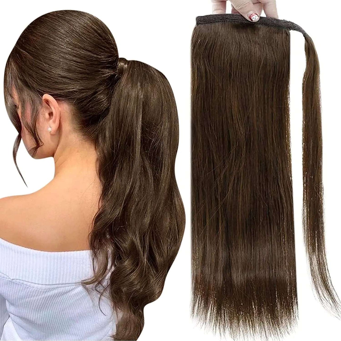 Brown Clip-in Wrap Ponytail - 365 Hair Co.