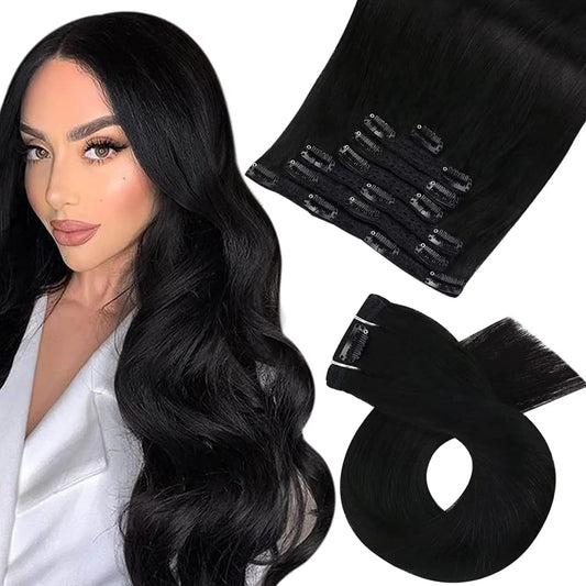 Lace Weft Black 7pcs Clip-in - 365 Hair Co.