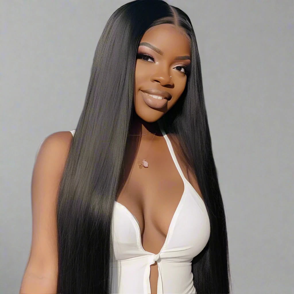 Straight Glueless HD Lace Front Black Wig - 365 Hair Co.