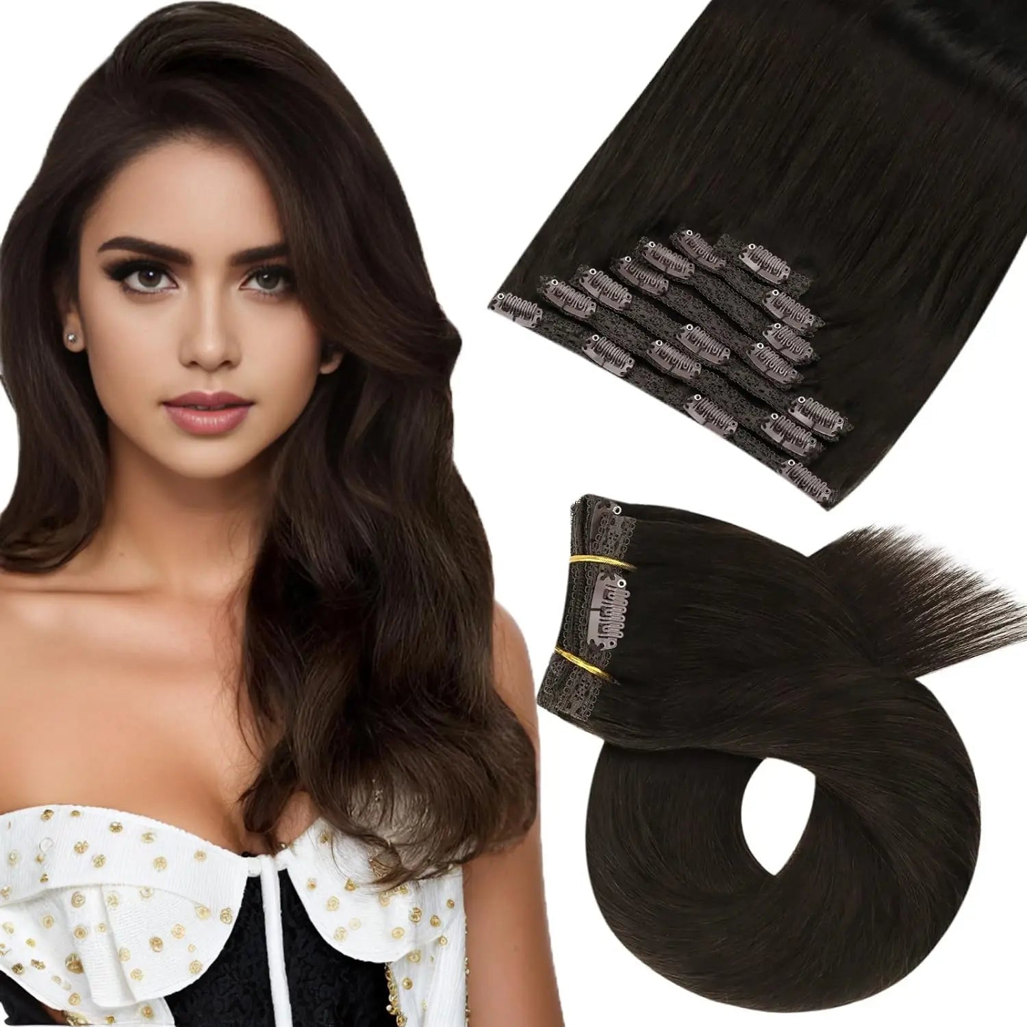 Lace Weft Brown 7pcs Clip-in - 365 Hair Co.