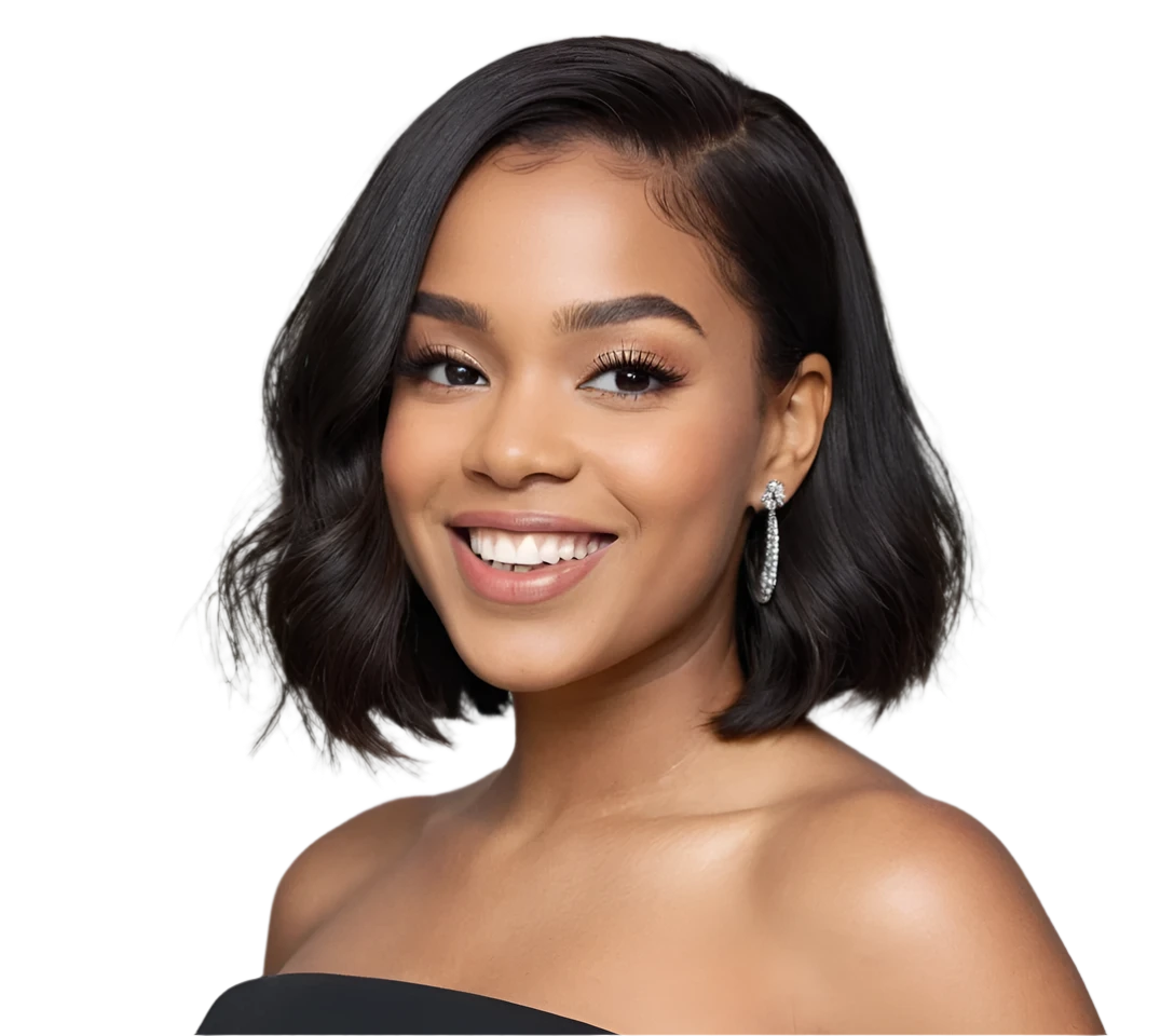 Short Bob Cut Glueless Black Wig - 365 Hair Co.