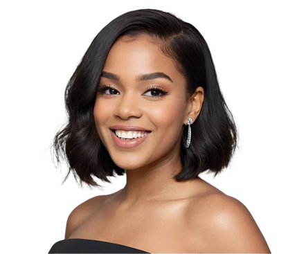 Short Bob Cut Glueless Black Wig - 365 Hair Co.